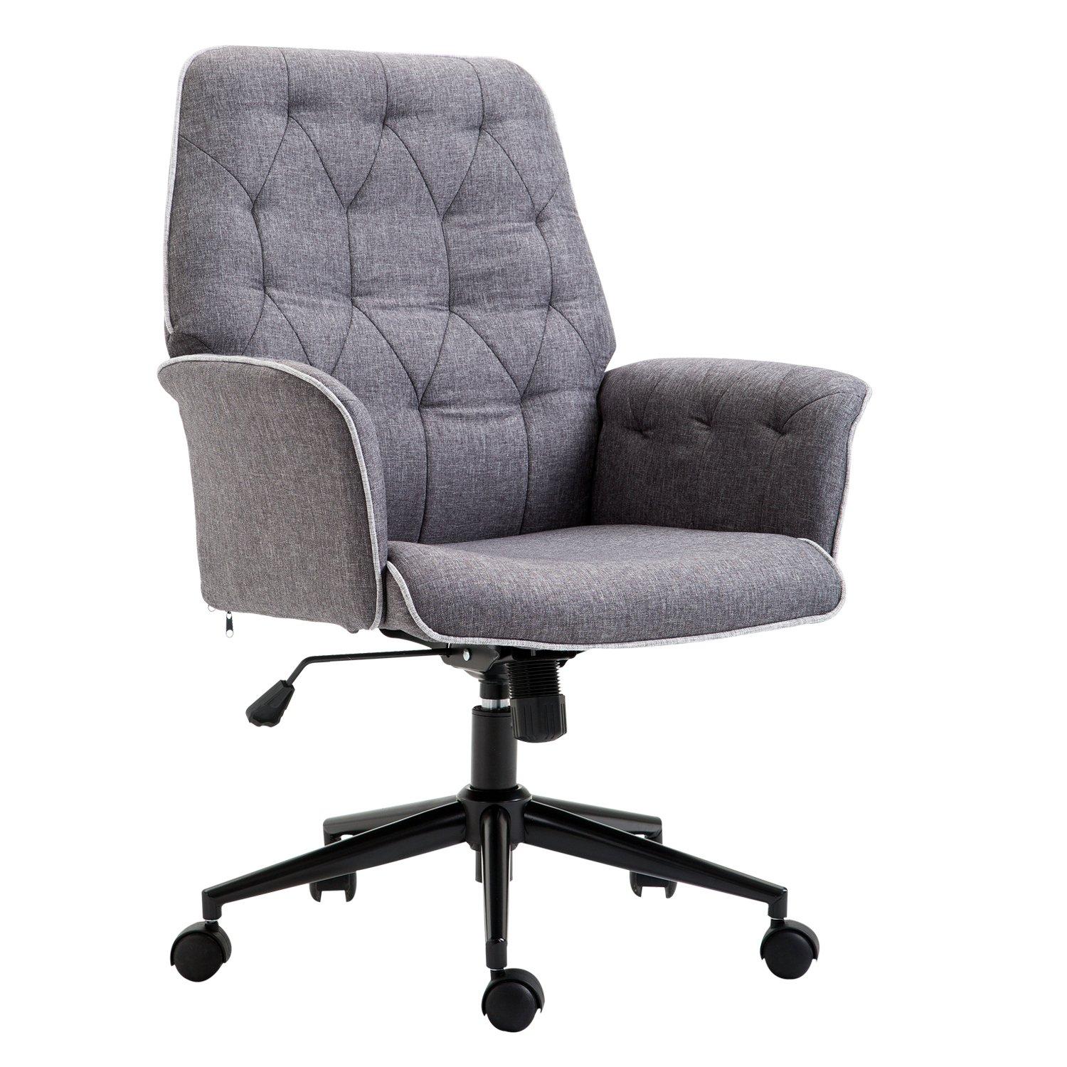 Computer Chair withArmrest Modern Style Tufted Home Office Dining Room